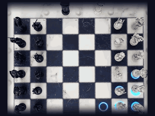 The board lighting square by square as it powers up