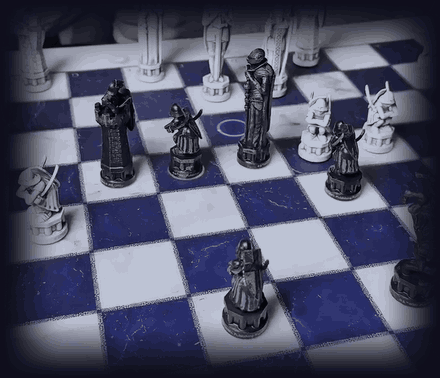 A chess piece crosses the board on its own, with nobody touching it
